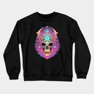 Halloween Day of the Dead Pink Sugar Skull Crewneck Sweatshirt